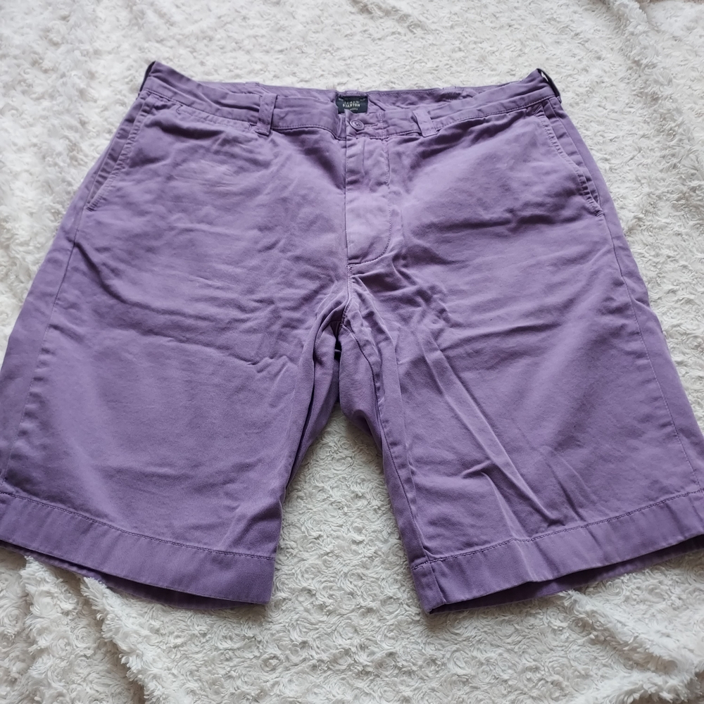 J. Crew Stanton Lavender Chino Flat Front Shorts Preppy Cotton Twill Travel